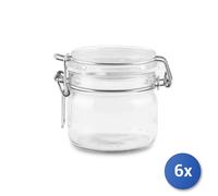 6X Bormioli Rocco Fido Round Transparent Glass Container 83 Mm, 94 Mm, 6 Pcs