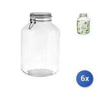 6x Bormioli Rocco Glass Fido Jars with Hermetic Lid 5 lt