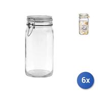 6x Bormioli Rocco Glass Jars Fido Hermetic Lid 1500 CC