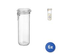 6X Bormioli Rocco Glass Spaghetti Jars, Erme Cap