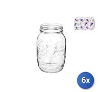 6X Bormioli Rocco Jars 4 Seasons Without Capsule 1000 Ml