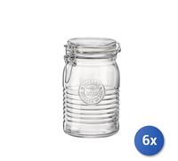 6X Bormioli Rocco Officina Round Transparent Glass Container 110 Mm, 164 Mm