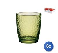 6x Bormioli Rocco Palatina Glasses Sprinkled Green 32Cl