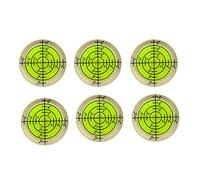 6x Bubble Spirit Level, 32x7mm Circular Bullseye Level Inclinometers for Tripod, Phonograph, Turntable - Fluorescent Yellow