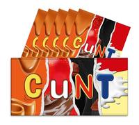 6x C#nt Funny Chocolate Bar Wrappers. Rude Joke Husband Wife Birthday Work Xmas Secret Santa Get Well Soon Gift Novelty Prank Insult Fun Friend Present. Pack of 6. (Chocolate Not Included)