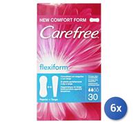 6x Carefree Panty Liners 30 Pieces Flexiform