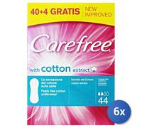 6x Carefree Panty Liners 44 Pieces Cotton