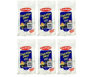 6X Carplan Dash Wipes Gloss 20 Pack XL Size Citrus Orange
