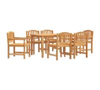 (6x chair + table, 150 cm table length) vidaXL Garden Dining Set Outdoor Table and Chairs 4 Piece Solid Wood Teak