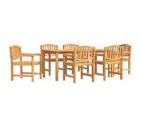 (6x chair + table, 180 cm table length) vidaXL Garden Dining Set Outdoor Table and Chairs 4 Piece Solid Wood Teak