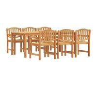 (6x chair + table, 200 cm table length) vidaXL Garden Dining Set Outdoor Table and Chairs 4 Piece Solid Wood Teak