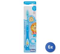 6x Chicco Baby Toothbrush Milk Teeth 3-6 Years Made In Italy