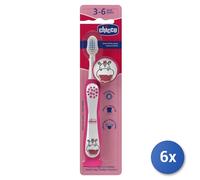 6x Chicco Baby Toothbrush Milk Teeth 3-6 Years Pink
