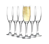 6x Classic Champagne Flutes Modern Home Kitchen Stemware Glasses 220ml Clear