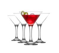 6x Clear 175ml Misket Martini Glasses - Espresso Margarita Champagne Cocktail Gin Wine Drinking Party Coupe Glass Set - By LAV