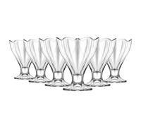 6X Clear 250ml Lily Glass Ice Cream Bowls - Small Mini Kitchen Fruit Salad Sundae Trifle Dessert Cocktail Pudding Serving Cup Dishes Set - By LAV