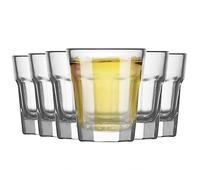 6x Clear 45ml Aras Shot Glasses - Small Vodka Tequila Jelly Cocktail Mini Dessert Party Drinking Glass Cups Set - By LAV