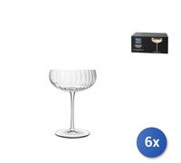 6X Clear Glass Champagne Speakeasy Wine Glasses, 30Cl