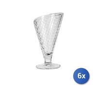 6X Clear Glass Dessert Cups for Dessert, Gelato, 24Cl