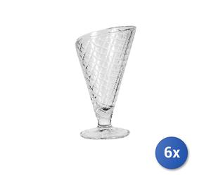 6X Clear Glass Dessert Cups for Dessert, Gelato, 24Cl