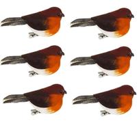 6x Clip On Christmas Robins Cute Festive Xmas Tree Bird Decoration Ornament (6pcs, 10 * 4 * 3cm)