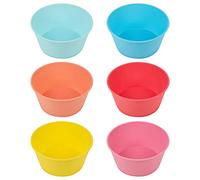 6X Colorful Reusable Plastic Children's Kids Food Bowls Outdoor Parties Picnic BBQ Travel Desserts Ice Cream Fruit Bowl Soup