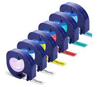 6X Compatible with Dymo Letratag Refills Plastic Label Tape 12mm x 4m