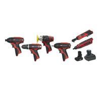 6X Cordless Power Tool Bundle & 2X Batteries - Hammer Drill Impact Driver Wrench