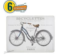 6x Creative Tops Bicycle Premium Placemats Vintage Retro Bicycle Placemats New