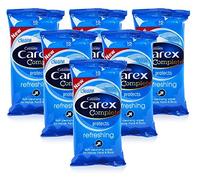 6x Cussons CAREX Refreshing Cleansing WIPES Hand Face & Body 15's Pocket Travel