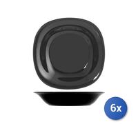 6X Cute Black Opal Glass Plates 21Cm