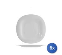 6X Cute Opal Glass Plates Large Fruit 21Cm, White