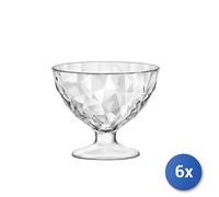 6X Diamond Glass Cups Cl36 Transparent