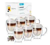 6x double-walled thermal cups, 350ml, for latte macchiato, cocktail,...