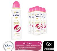 'Antiperspirant Deodorant' Pomegranate & Lemon Verbena, 6x 200ml Dove White One Size