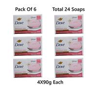 6x Dove Delicious Care Leche De Coco Coconut Milk Soap Bars 4x90g.