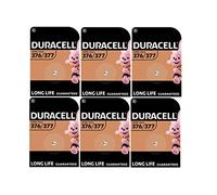 6X Duracell 376/377 SR626 SR626SW With Silver Oxide (6 Blister Pack of 1 Battery) 6 Batteries