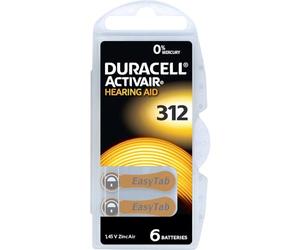 6x Duracell ActivAir 312 MF (Hg 0%) Hearing Aid BL066