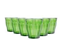 6x Duralex Jungle Green 250ml Picardie Glass Tumblers Water Whiskey Drinking Set