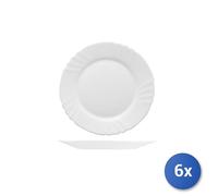 6X Ebro White Opal Glass Fruit Plates 20Cm