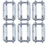 6x Electric Fence Fencing 20mm Poly Tape Connector Joiners Metal Rectangle