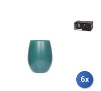 6X Emerald Green Glass Primary Glasses, 36Cl