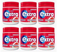 6x Extra Chewing Gum - Strawberry Flavor Sugar Free Chewing Gum 6 x 60pcs Strawberry