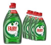 6x Fairy Original Washing Up Liquid 320ml - Dishwashing Liquid Green | Powerful Dishwashing Liquid, Tough on Grease Gentle on Hands