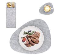 6x Felt Trivet Set Place Mat Glass Coasters Cutlery Bag Placemat