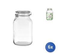 6X Fido Glass Jars With Airtight Transparent Lid Cc4000 Bormioli Rocco