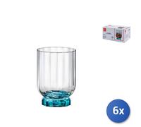 6x Florian Glass Blue Foot Clear Glass Rocks 30Cl