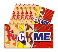 6x Fuck Me Rude Chocolate Bar Wrappers. Funny Joke Husband Wife Birthday Work Xmas Secret Santa Get Well Soon Gift Novelty Prank Insult Fun Friend Present. Pack of 6. (Chocolate Not Included)
