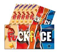 6x Fuckface Rude Chocolate Bar Wrappers. Funny Joke Husband Wife Birthday Work Xmas Secret Santa Get Well Soon Gift Novelty Prank Insult Fun Friend Present. Pack of 6. (Chocolate Not Included)