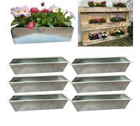 6X Galvanized Flower Box For Balcony Box Euro Pallet Insert Plant Box 38Cm